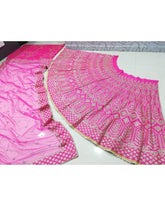 Pink Malai satin zari embroidery Lehenga choli